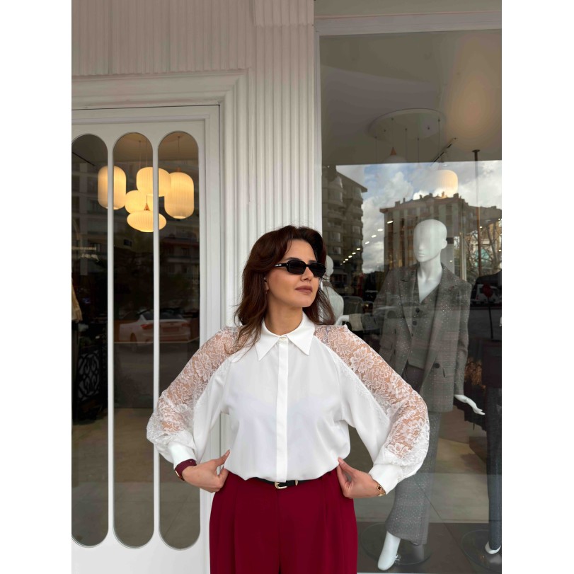 SATEN DANTEL GÖMLEK