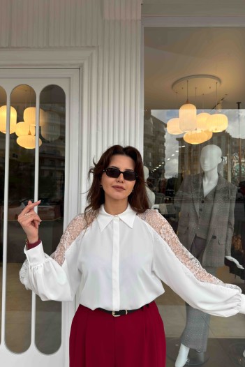 SATEN DANTEL GÖMLEK