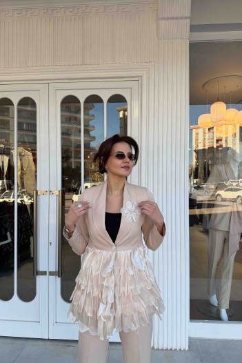 MOON ÇİÇEK BROŞLU İKİLİ TAKIM 