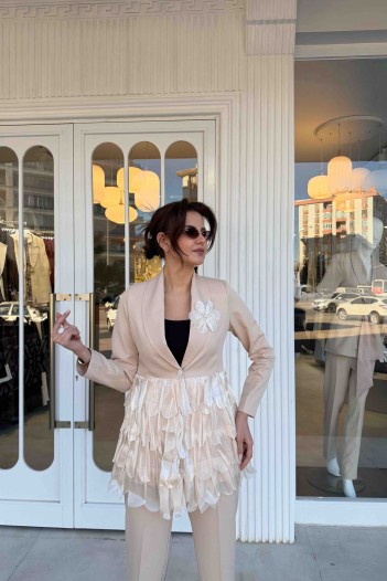 MOON ÇİÇEK BROŞLU İKİLİ TAKIM 